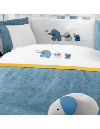Σετ Προίκας 9τμχ 70*140 Elephant Blue