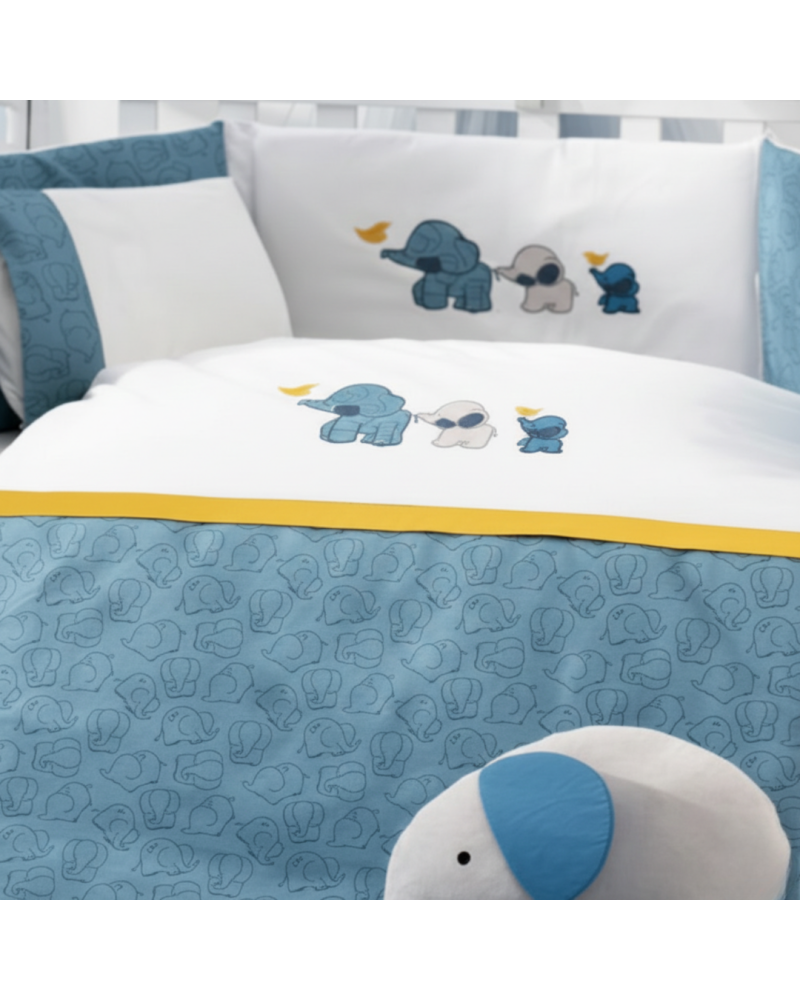 Σετ Προίκας 9τμχ 70*140 Elephant Blue