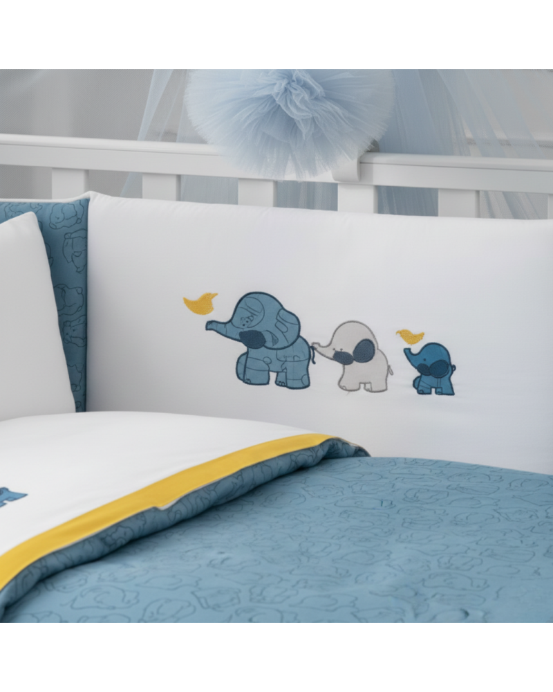Σετ Προίκας 9τμχ 70*140 Elephant Blue