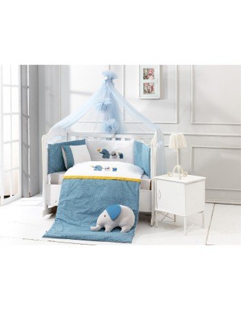 Σετ Προίκας 9τμχ 70*140 Elephant Blue