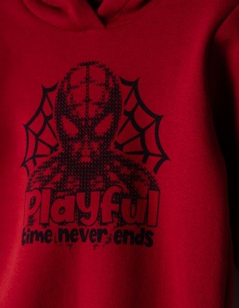 Σετ Φούτερ Spiderman Με Κουκούλα Και Παντελόνι