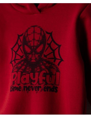 Σετ Φούτερ Spiderman Με Κουκούλα Και Παντελόνι