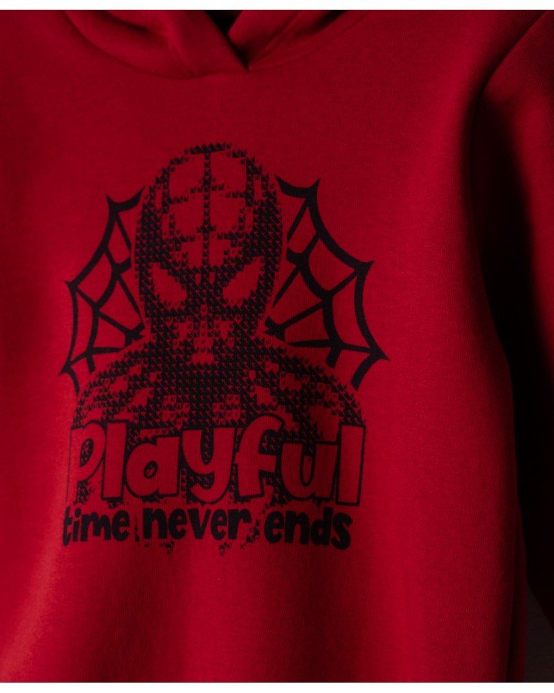 Σετ Φούτερ Spiderman Με Κουκούλα Και Παντελόνι