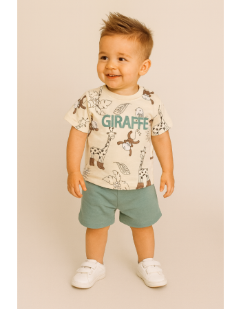 Σετ Μακό Giraffe Με Allover Ζωάκια