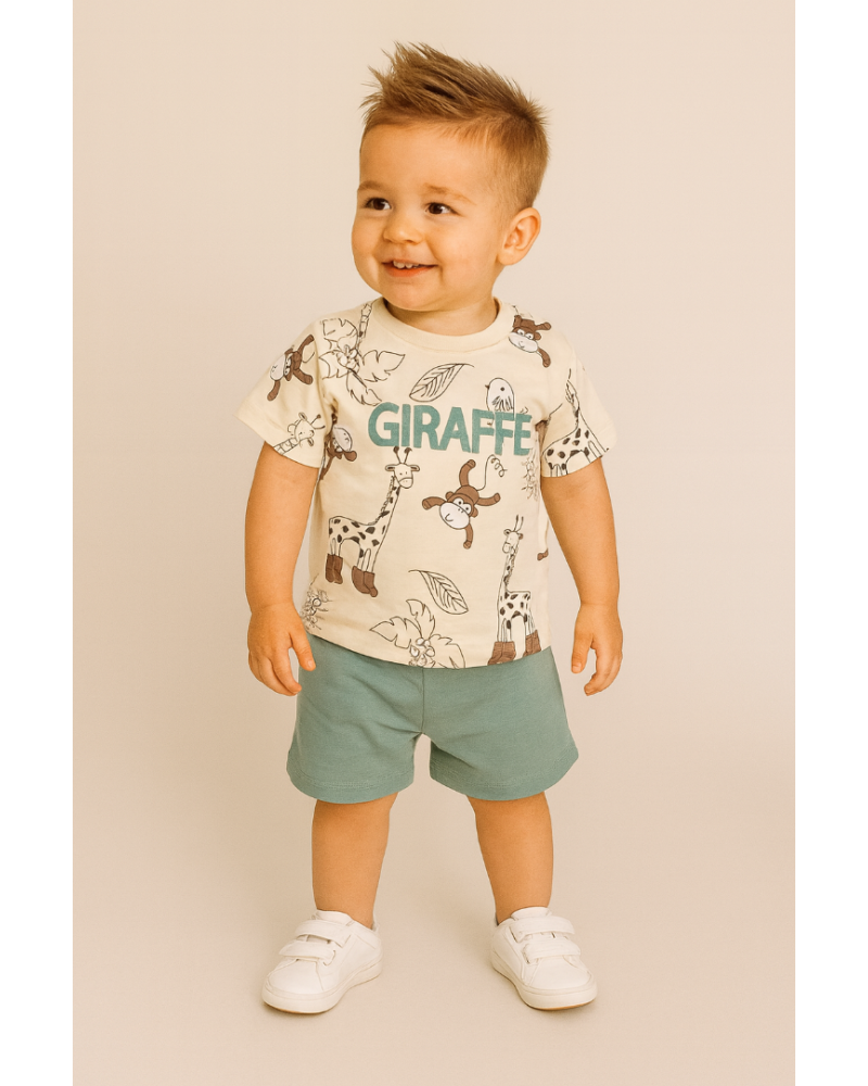 Σετ Μακό Giraffe Με Allover Ζωάκια